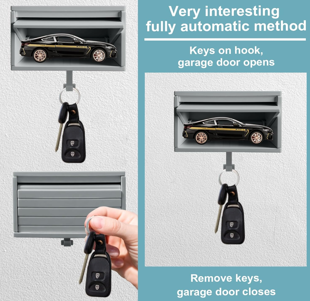 Car Key Ring With Door Garage Keychain